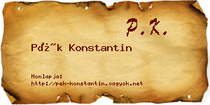 Pék Konstantin névjegykártya